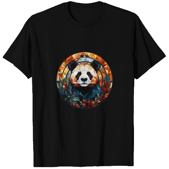 Panda Pet Aesthetic Stained Glass Panda T-Shirts