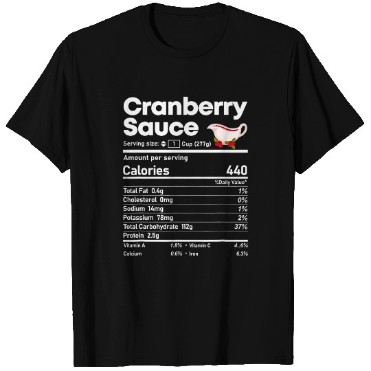 Cranberry Sauce Nutrition Facts Thanksgiving Christmas Food T-Shirts