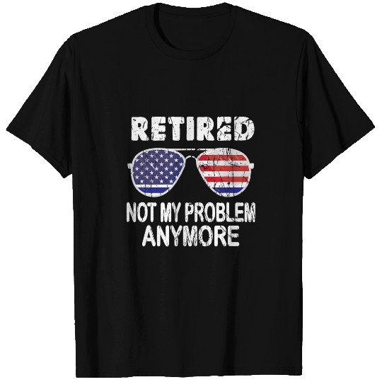 Police Job Retired Police Officer American Flag Retirement Funny T-Shirts