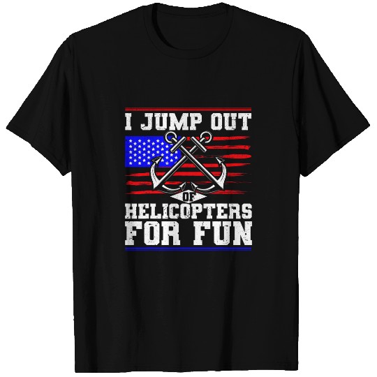 Coast Guard I Jump Out Of Helicopters For Fun US Flag T-Shirts