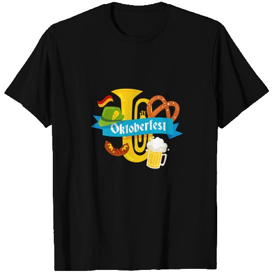 Beer Fun Oktoberfest Pretzel Sausage Beer Trumpet T-Shirts