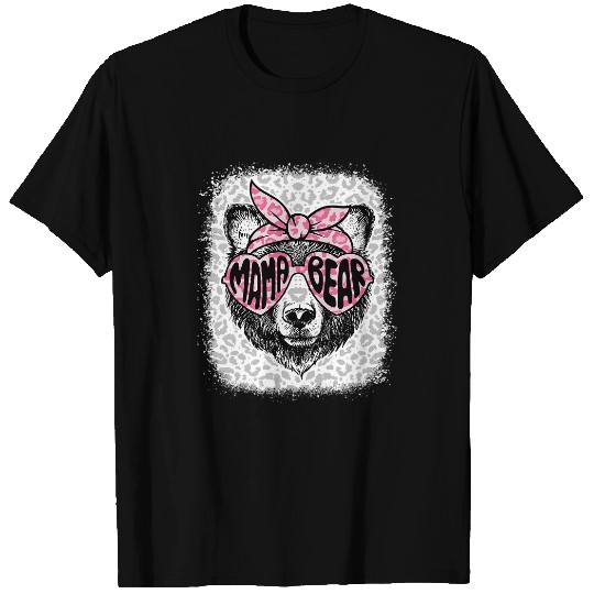 Bear Pet Bleached Mama Bear Leopard Headband Mothers Day Mom Mommy T-Shirts