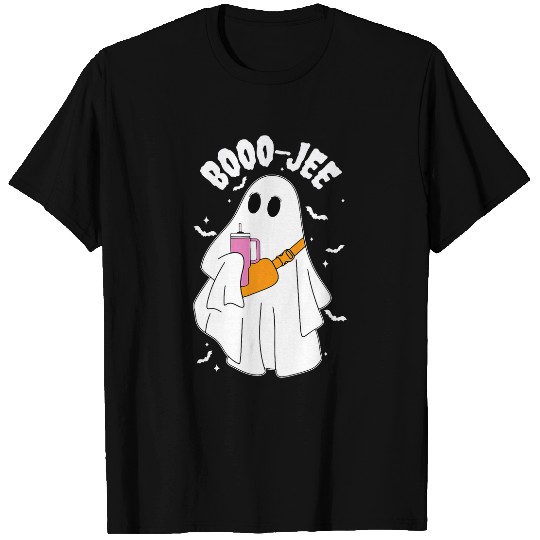 Coffee Fun Boo Jee Funny Halloween ghosts Coffee and Purse T-Shirts