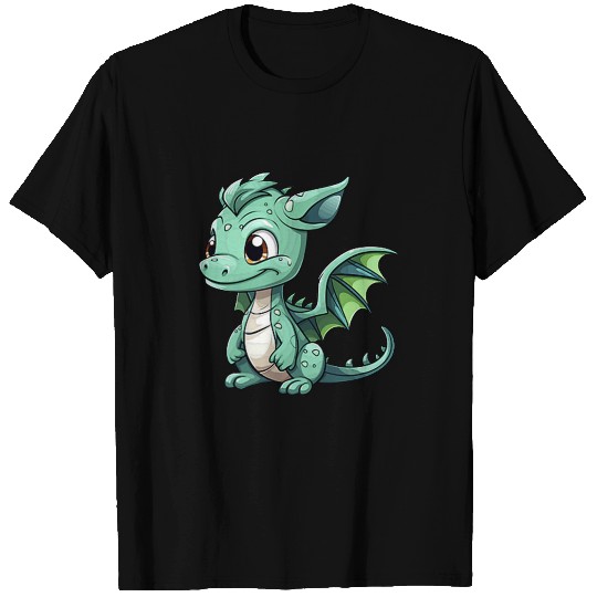 Dragon Pet Dragon Baby Green Color Medieval Fantasy Graphic Pocket T-Shirts