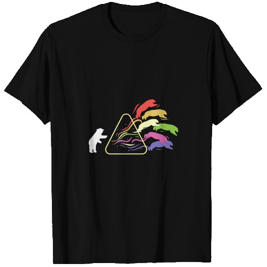 Bear Pet Prism Bear Philosophy Rainbow Triangular Prism Science T-Shirts