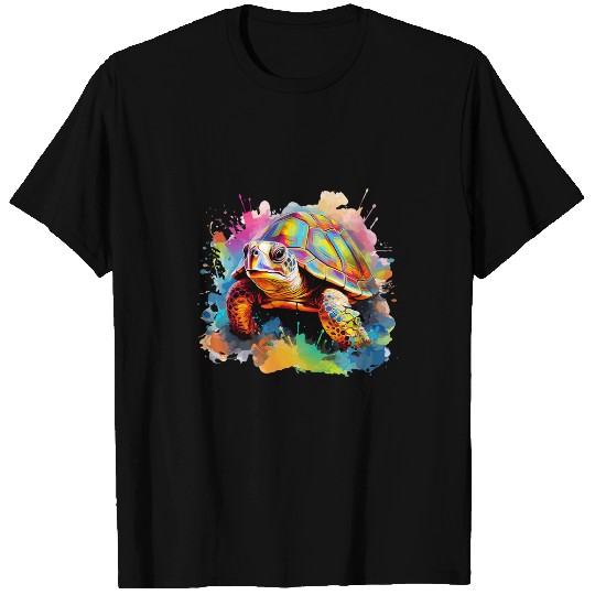 Colorful Splash Art Box Turtle Lover T-Shirts
