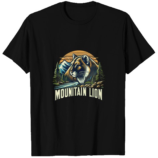 Lion Pet Sunset mountain lion retro vintage T-Shirts