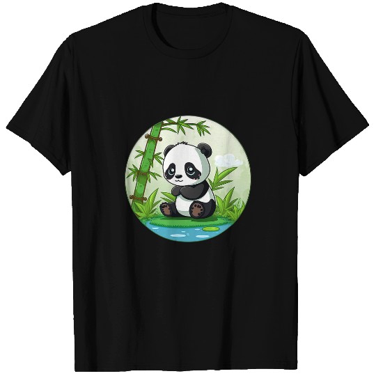 Panda Pet Companion Kawaii Panda and Bamboo in Forest China T-Shirts