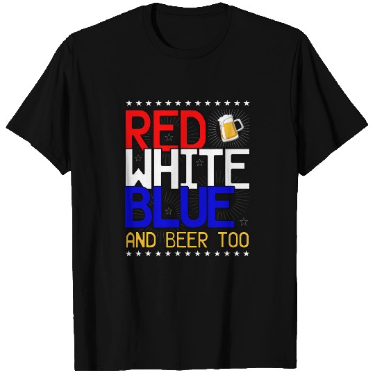 Beer Fun RED WHITE BLUE NATIONAL BEER DAY 1 T-Shirts
