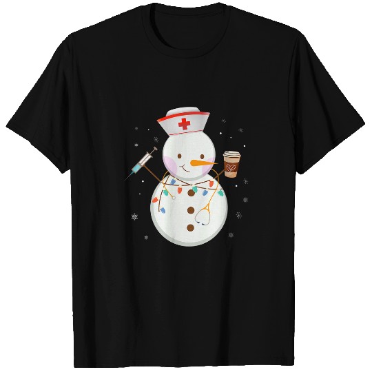 Coffee Fun Christmas Snowman Nurses medicals Team ER NICU Coffee Xmas T-Shirts
