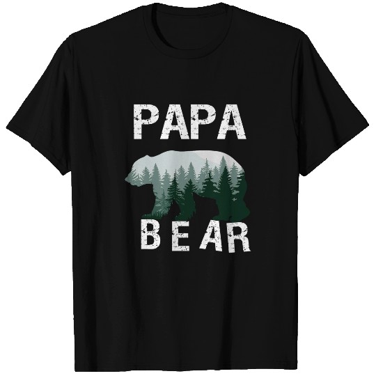 Bear Pet Papa Bear Nature Trees Dad Fathers Day Men T-Shirts
