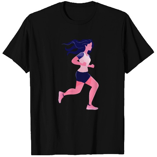 Discover Fitness Exercise Woman Runner Running Jogging T-Shirts