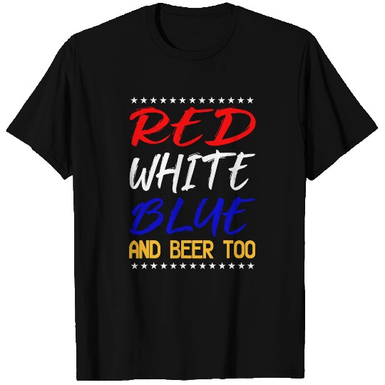 Beer Fun RED WHITE BLUE NATIONAL BEER DAY T-Shirts