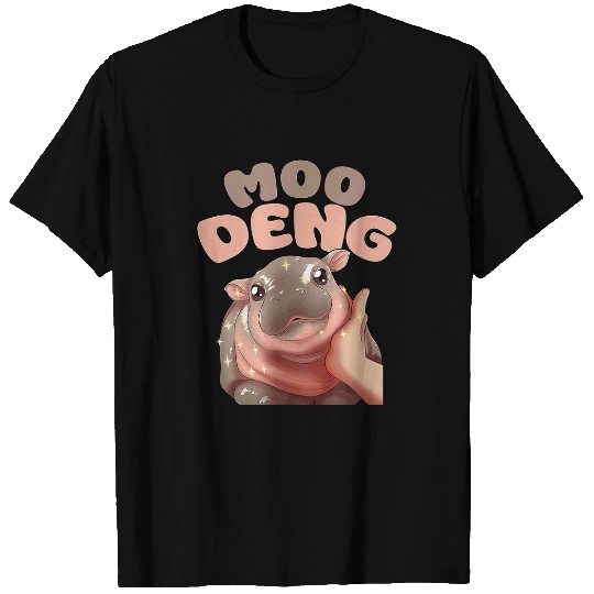 Hippo Pet Moo Deng Baby Pygmy in Thai Picture The Cute Baby Hippo Kids T-Shirts