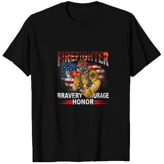Firefighter Job Bravery Courage Honor Fires 2 T-Shirts