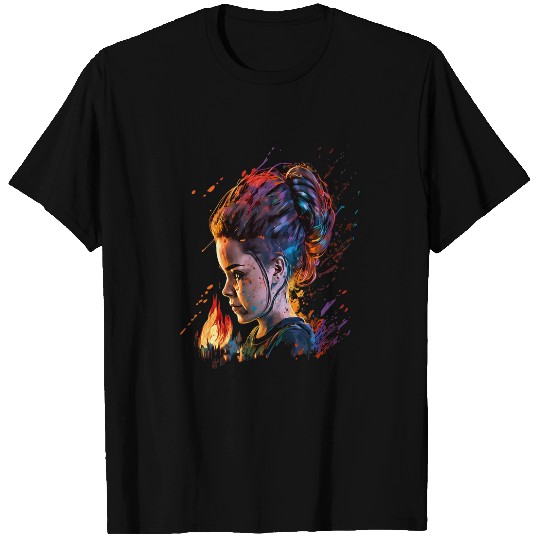 Firefighter Job Girlfriend Fireman Wife Messy Bun Fires Flame 1 T-Shirts