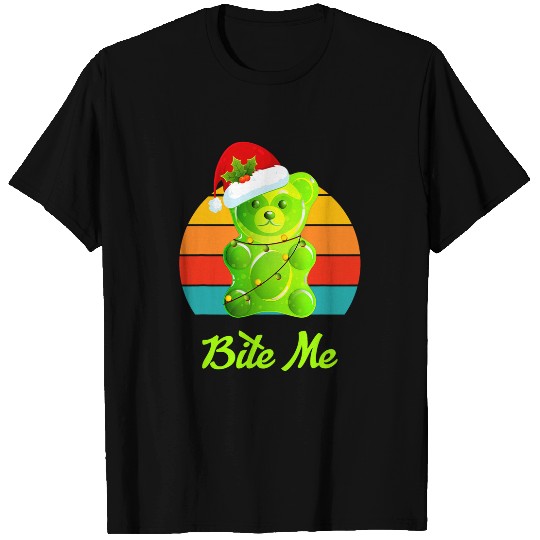 Bear Pet Bite Me Colorful Gummy Bear Christmas Candy Illustration T-Shirts