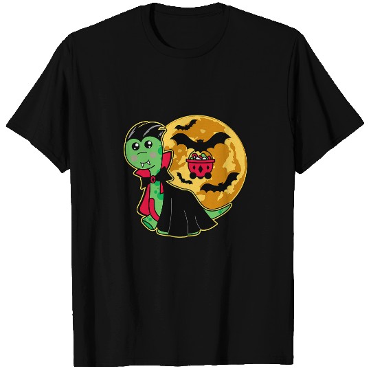 Cute Halloween Dinosaur Vampire Brontosaurus w Moon Bats T-Shirts