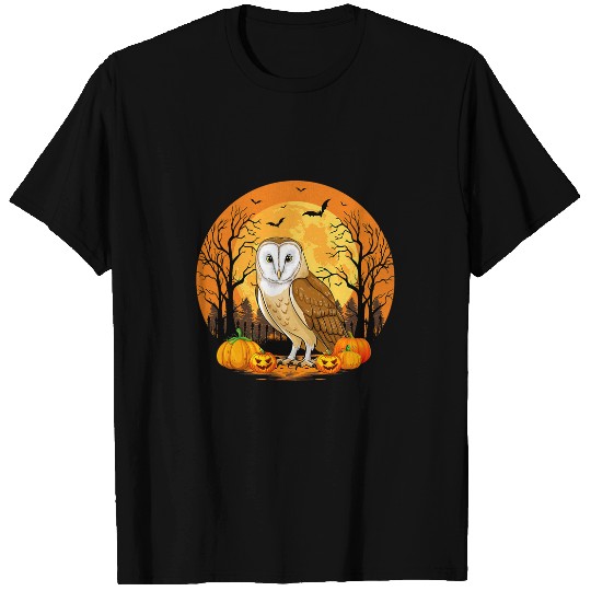 Owl Pet Pumpkin With Funny Halloween Costume Barn Owl Lover T-Shirts
