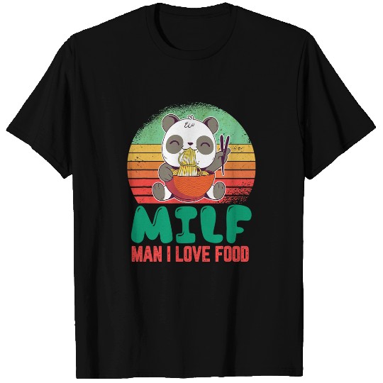 Panda Pet Man I Love Food Cute Kawaii Panda Ramen Sunset Funny Saying T-Shirts