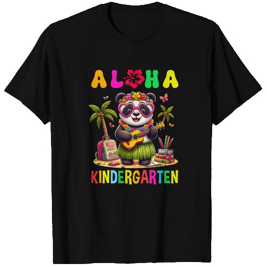Panda Pet Aloha Kindergarten Panda Hawaii Back To School Kids Girls T-Shirts