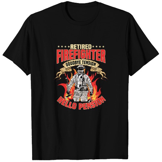 Firefighter Job goodbye tension hello pension 75 T-Shirts