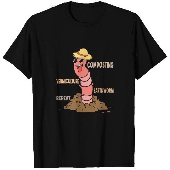 Earthworm Gardening Vermiculture Worm Farmer Worm Farming T-Shirts