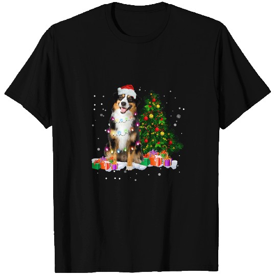 Discover Australian Shepherd Christmas Tree Light Aussie xmass Dog T-Shirts