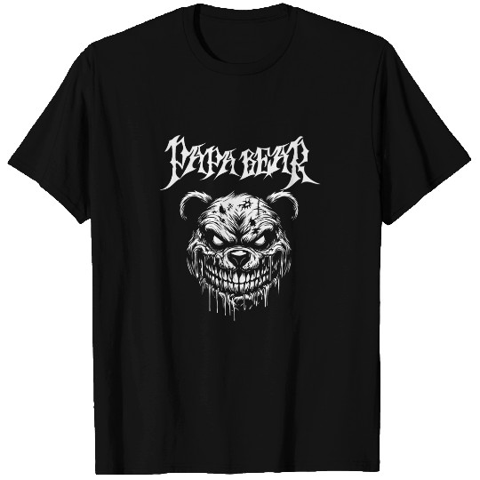 Bear Pet Papa Bear Metal Dad Father s Day Black Death Metal Band T-Shirts