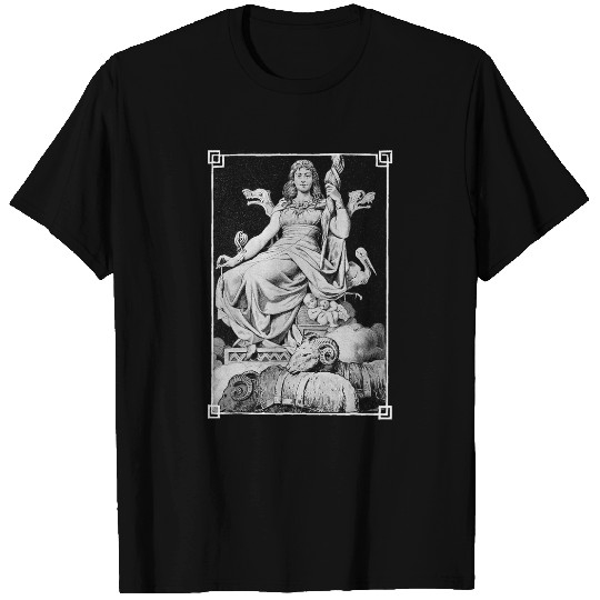 Frigga on Throne Norse Viking Mythology God Mother Odin T-Shirts