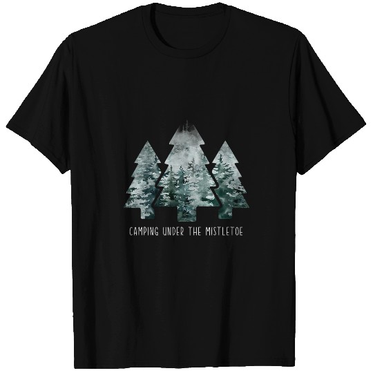 Camping Under the Mistletoe Christmas Tree Hiker Camper T-Shirts