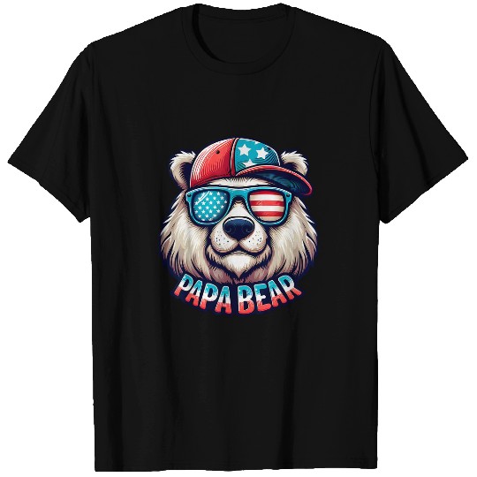 Bear Pet Papa Bear Fathers Day Gift US American Flag bests Dad 11 T-Shirts