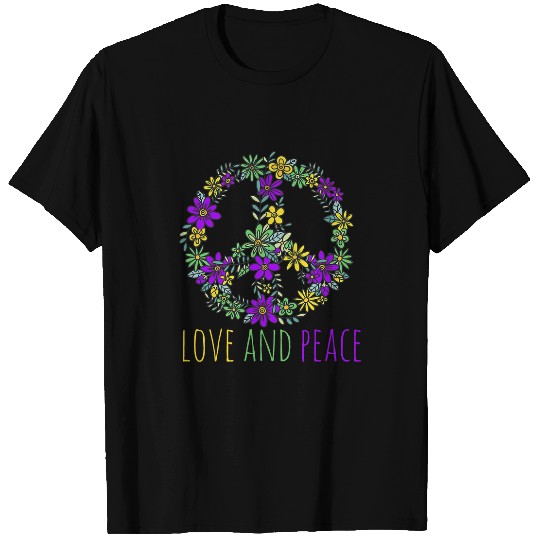 Cool Love and Peace flour Hippie Sign Mardi Gras T-Shirts