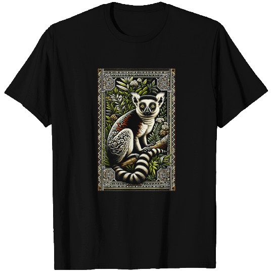 Lemur Pet vintages Lemur Artwork Elegant Tapestry Motif Style T-Shirts