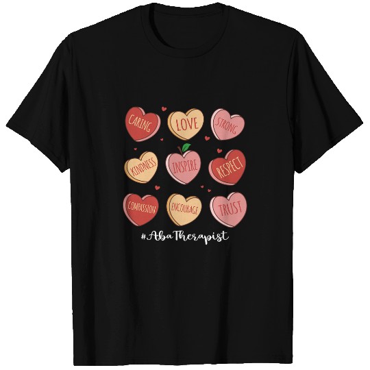 Retro Hearts ABA Therapist Life Funny Valentines Day T-Shirts