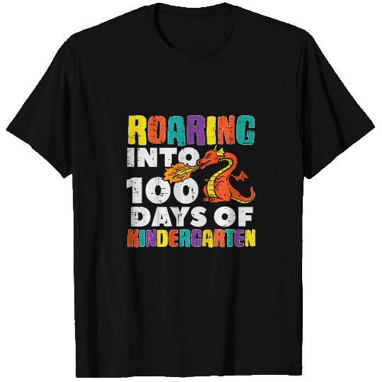 Dragon Pet Roaring 100 Days Of Kindergarten Dragon 100th Day School T-Shirts