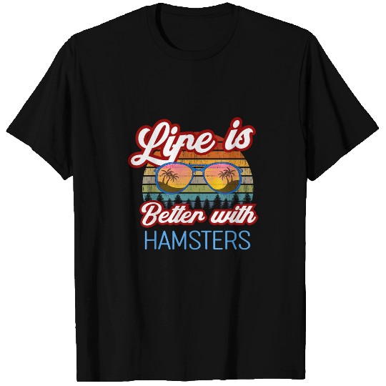 Hamster Pet Retro Sunset Life is Better With Hamsters T-Shirts