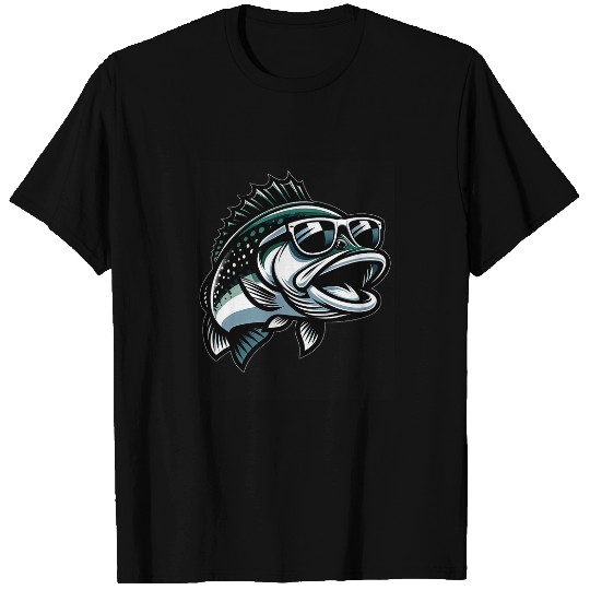 Funny Happy Laughing Bass Fish Fishing Fishermen Smiling T-Shirts