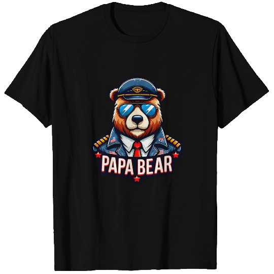 Bear Pet Papa Bear Fathers Day Gift Patriotic Proud bests Dad 4 T-Shirts