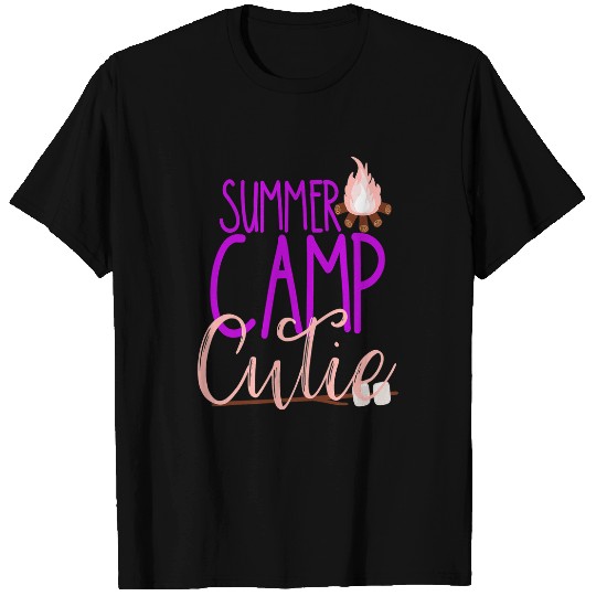 Scout Job Summer Camp Cutie Pink Girls Camping Smores Scout Kids T-Shirts