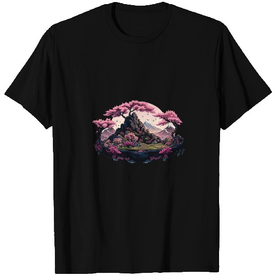 Japanese Sakura Garden Mount Fuji Blossom Funny T-Shirts