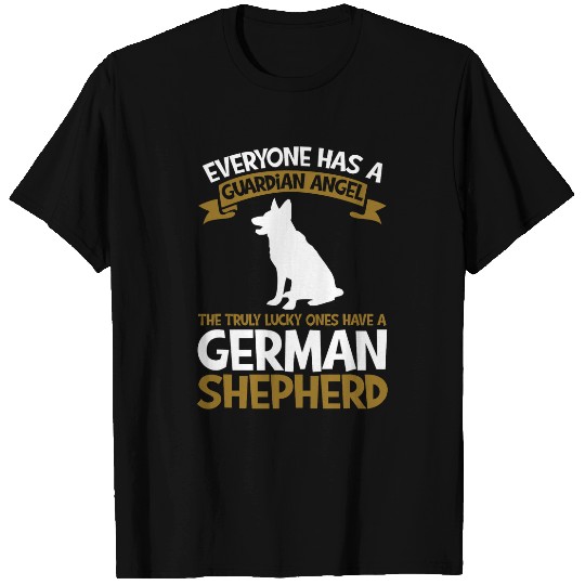 Dog Lover Everyone Has A Guardian Angel German Shepherd T-Shirts