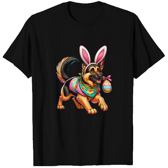 Easter German Shepherd Bunny Ears Eggs T-Shirts