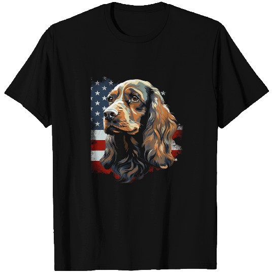 Eng Cocker Gift Camo USA Flag Gift T-Shirts