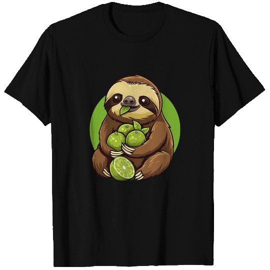 Sloth Pet Lime Sloth Drawing Animal Art Fruit Animal Lovers Wildlife T-Shirts