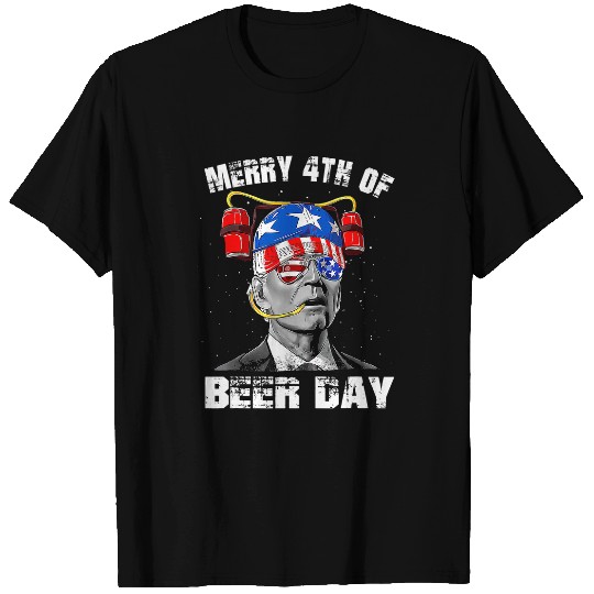Beer Fun fun joe biden drink beer day merry 4th of july T-Shirts
