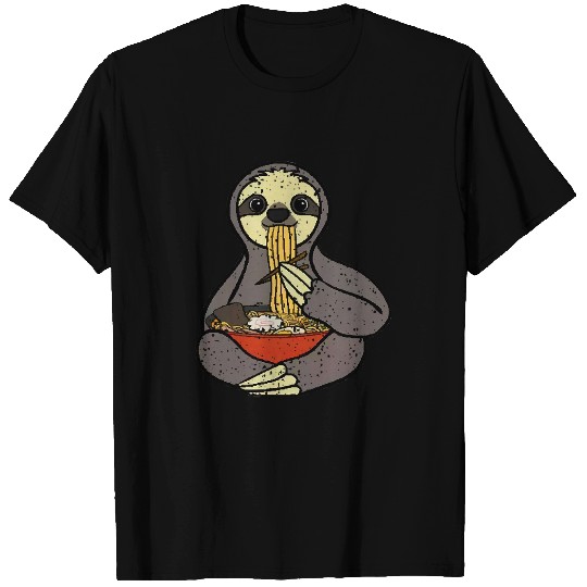 Sloth Pet Funny Cute Anime Sloth Ramen Japanese Food Lover T-Shirts