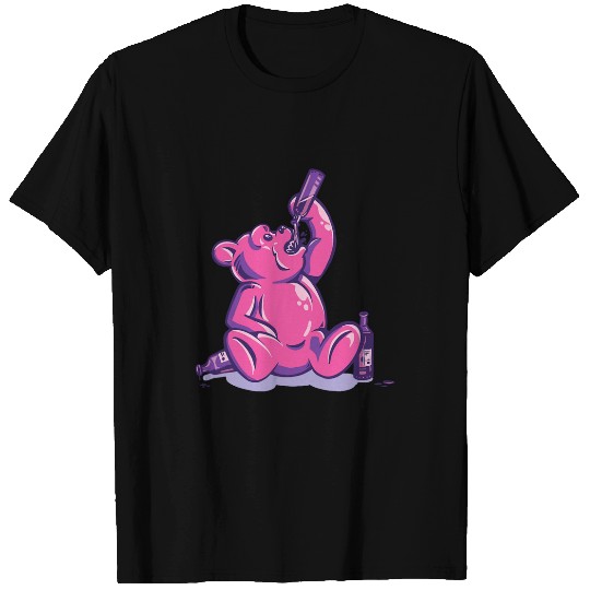 Beer Fun Drunk Gummy Bear Funny Drinking Illustration Humor Alcohol T-Shirts