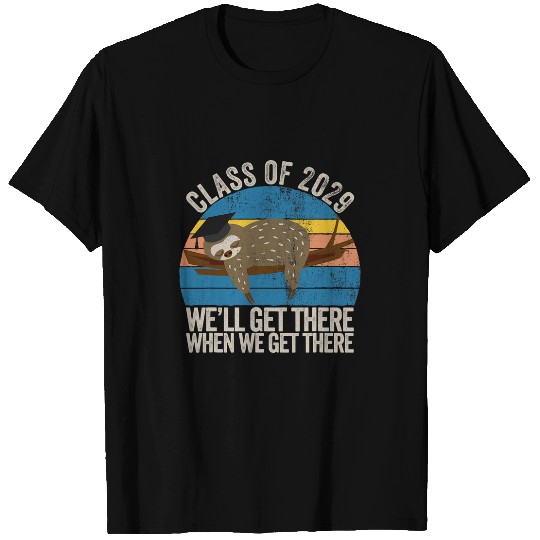 Sloth Pet Distressed 5th Grade Class Of 2029 Sloth Grow With Me T-Shirts