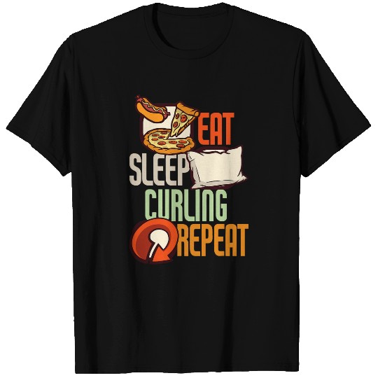 Eat Sleep Curling Repeat Curling 1 T-Shirts